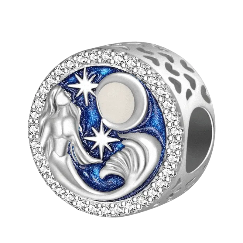 Gnoce Luminous Mermaid Charm Platinum-plated Silver Blend
