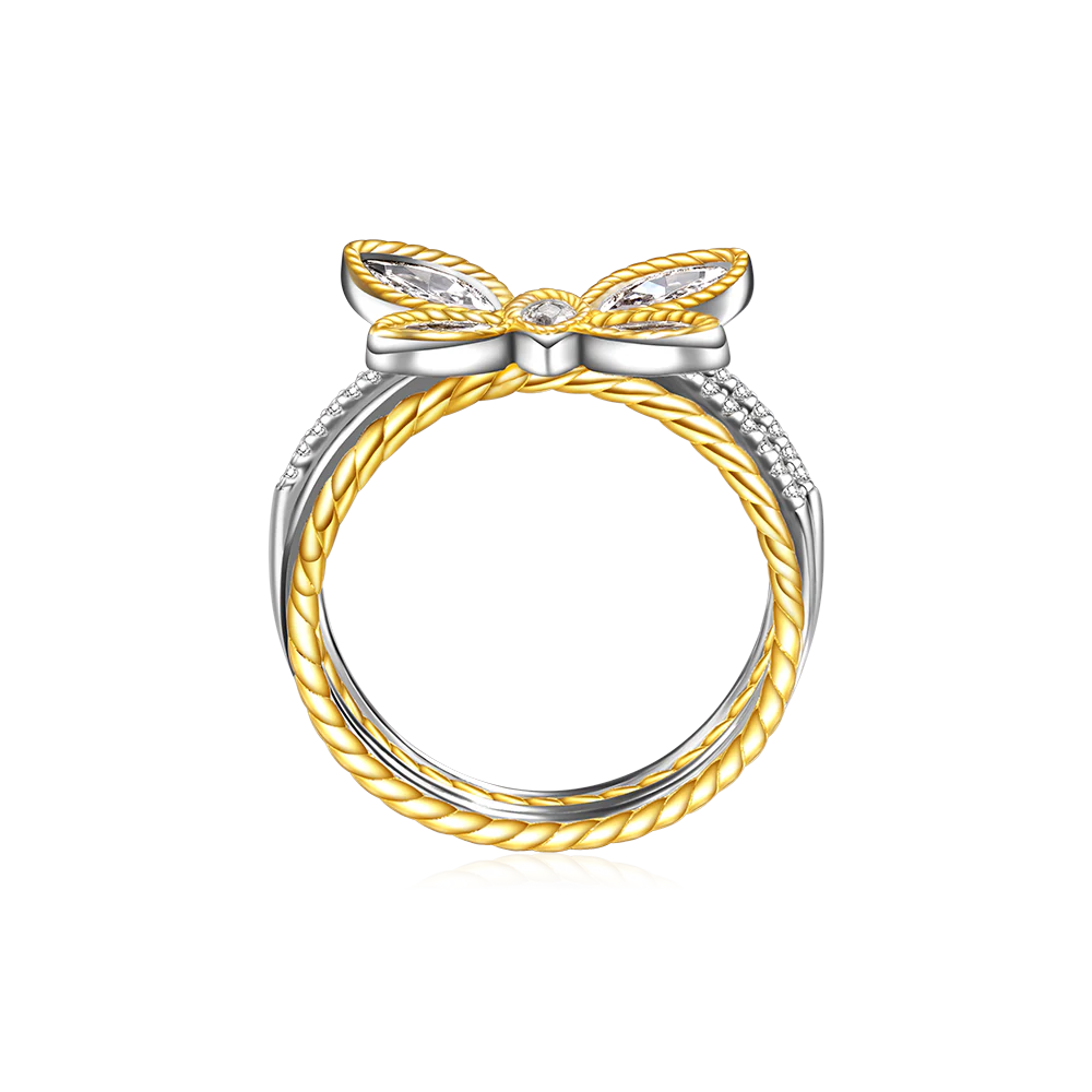 Gnoce Marquise Butterfly Two-tone Fashion Ring - Image 3