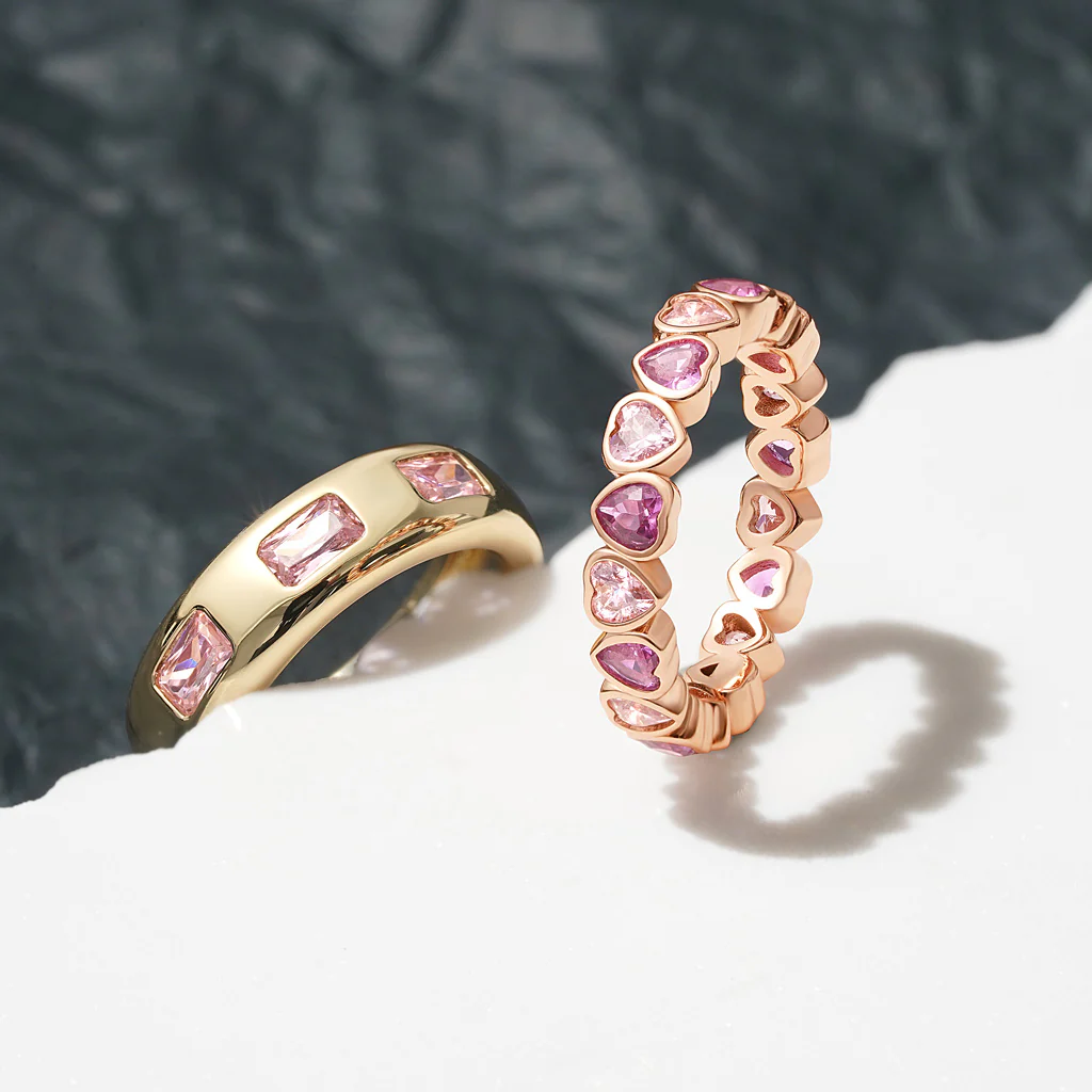 Gnoce Morganite Heart Bezel Ring Platinum-plated Silver Blend - Image 4