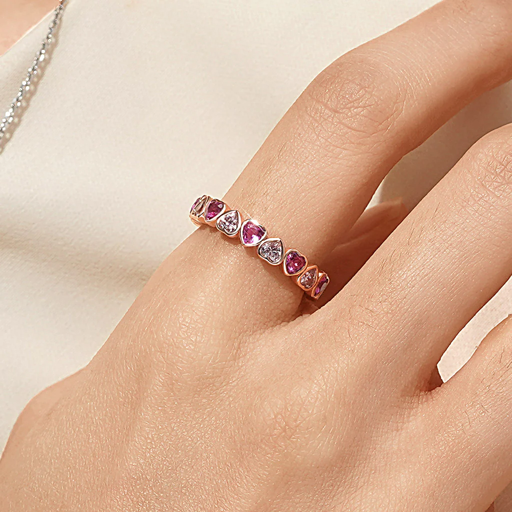 Gnoce Morganite Heart Bezel Ring Platinum-plated Silver Blend - Image 6