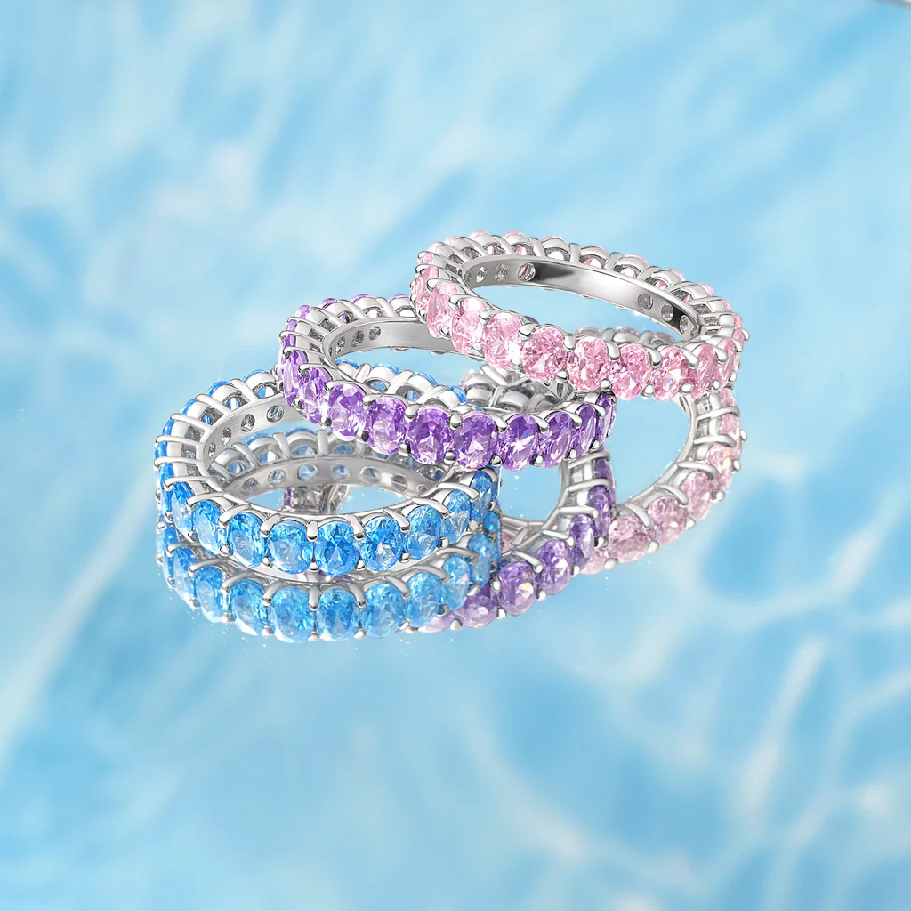 Gnoce Morganite Oval-cut Ring Platinum-plated Silver Blend - Image 3