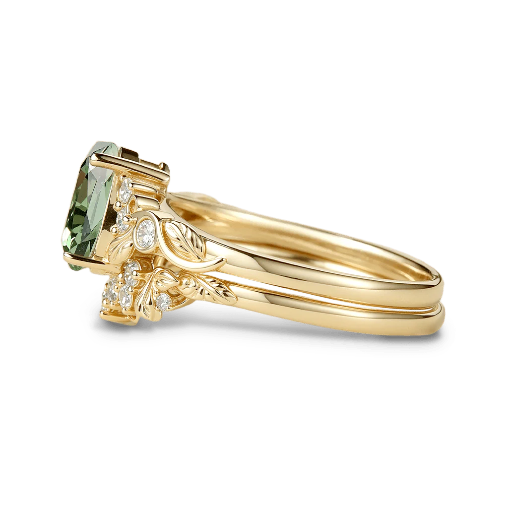 Nature's Embrace Pear-cut Leaf Ring - Image 4