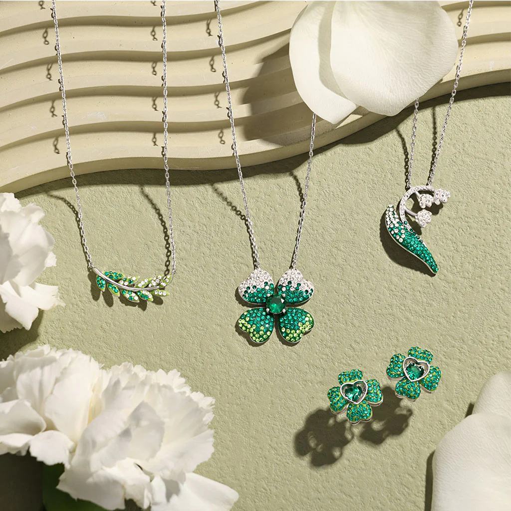 Gnoce Olive Leaf Necklace Platinum-plated Silver Blend - Image 5