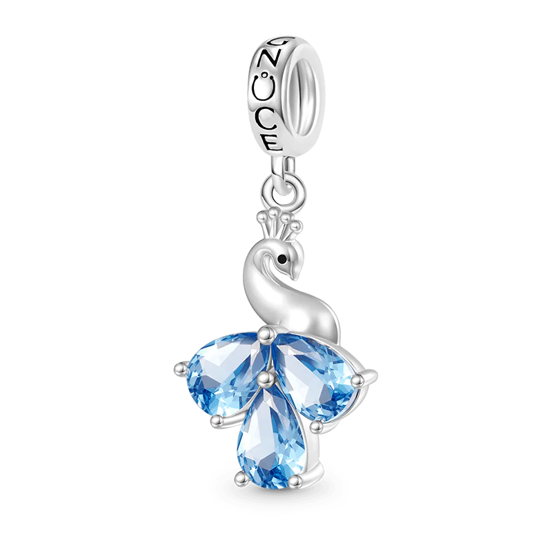 Gnoce Peacock Charm Platinum-plated Silver Blend