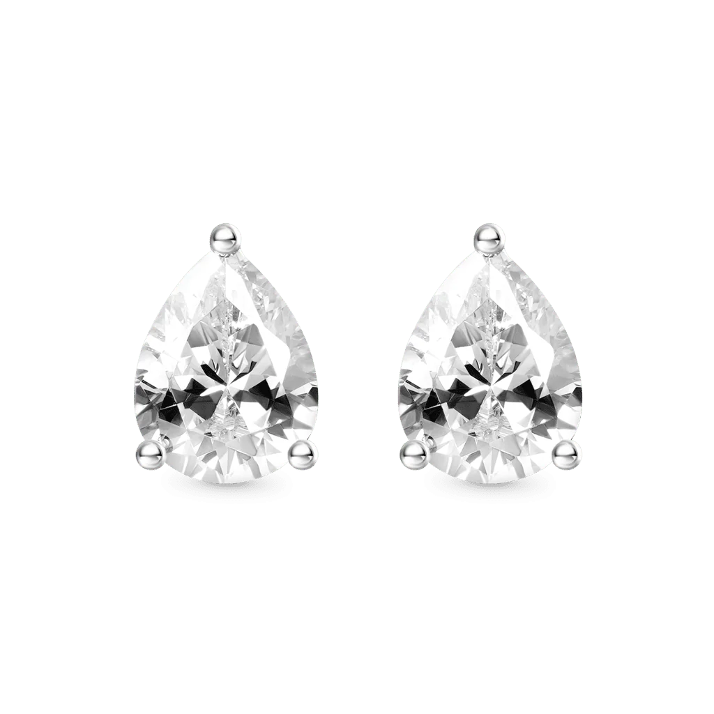 Gnoce Pear Cut Twisted Rope Earrings Platinum-plated Silver Blend - Image 2