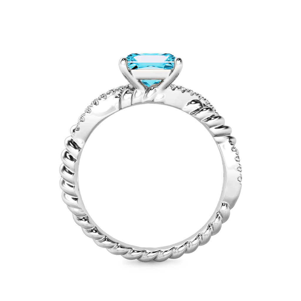 Gnoce Princess Cut Twisted Infinity Engagement Ring - Image 2