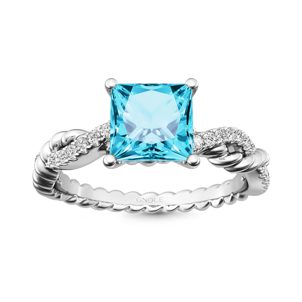 Gnoce Princess Cut Twisted Infinity Engagement Ring - Image 3