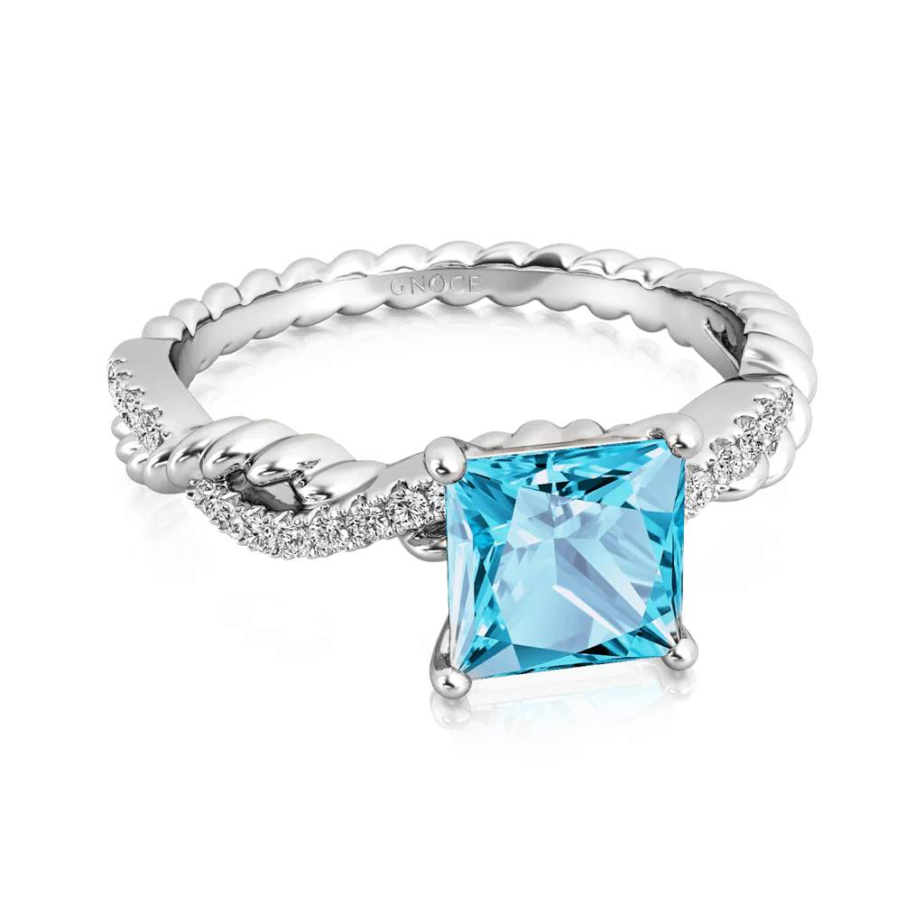 Gnoce Princess Cut Twisted Infinity Engagement Ring - Image 4