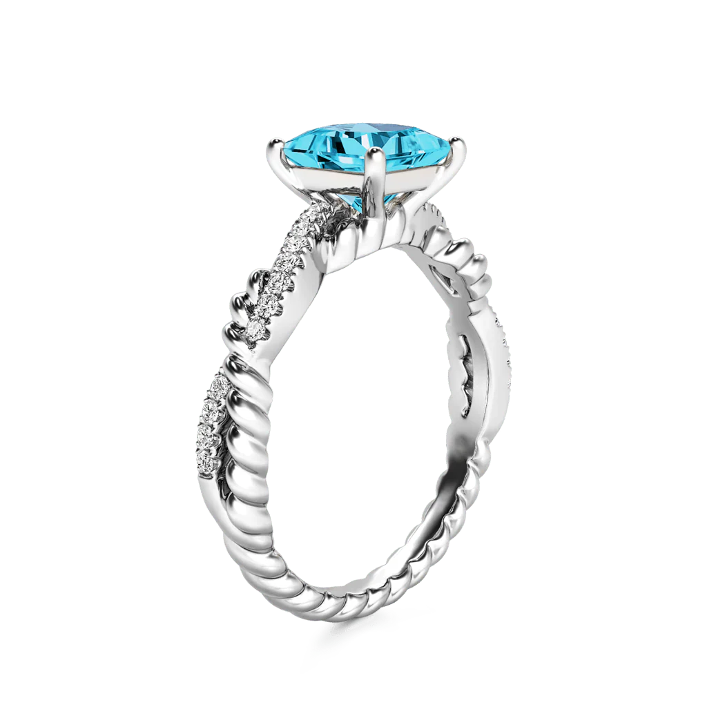 Gnoce Princess Cut Twisted Infinity Engagement Ring - Image 5