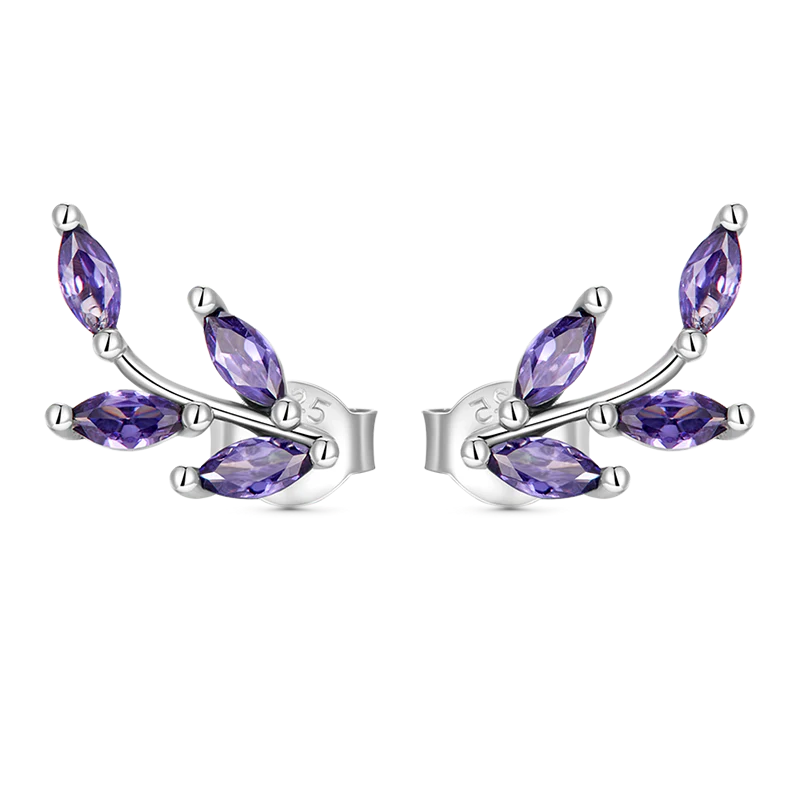 Gnoce Purple Tree Branch Earrings