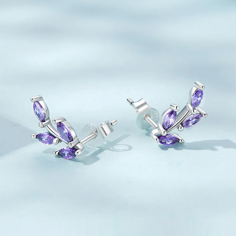 Gnoce Purple Tree Branch Earrings - Image 2