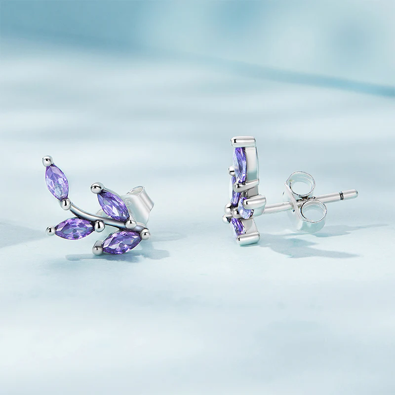 Gnoce Purple Tree Branch Earrings - Image 3