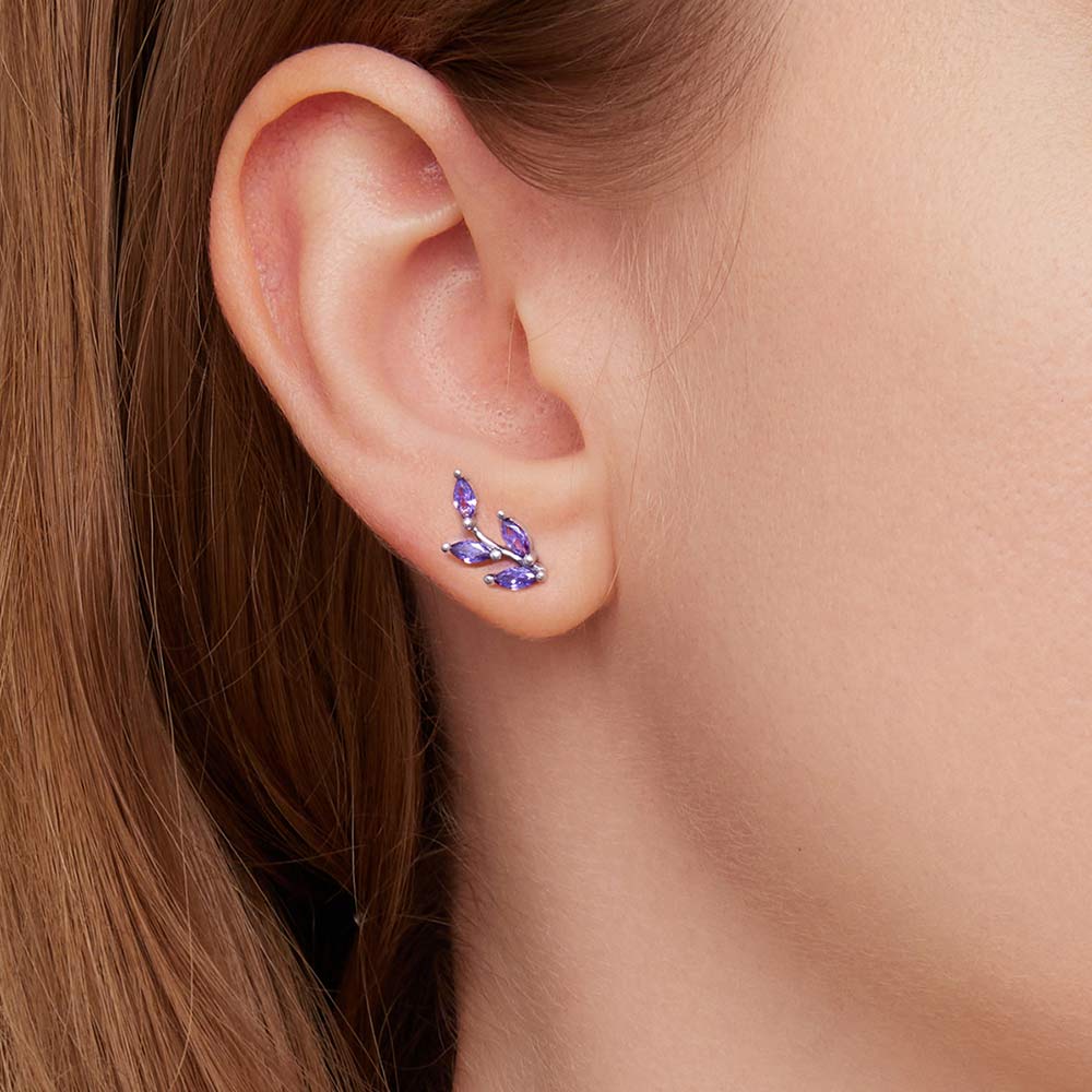 Gnoce Purple Tree Branch Earrings - Image 5