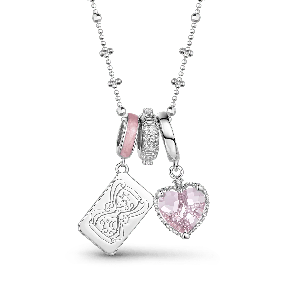 Gnoce Queen Tarot and Heart Charm Pendant Necklace Set - Image 6