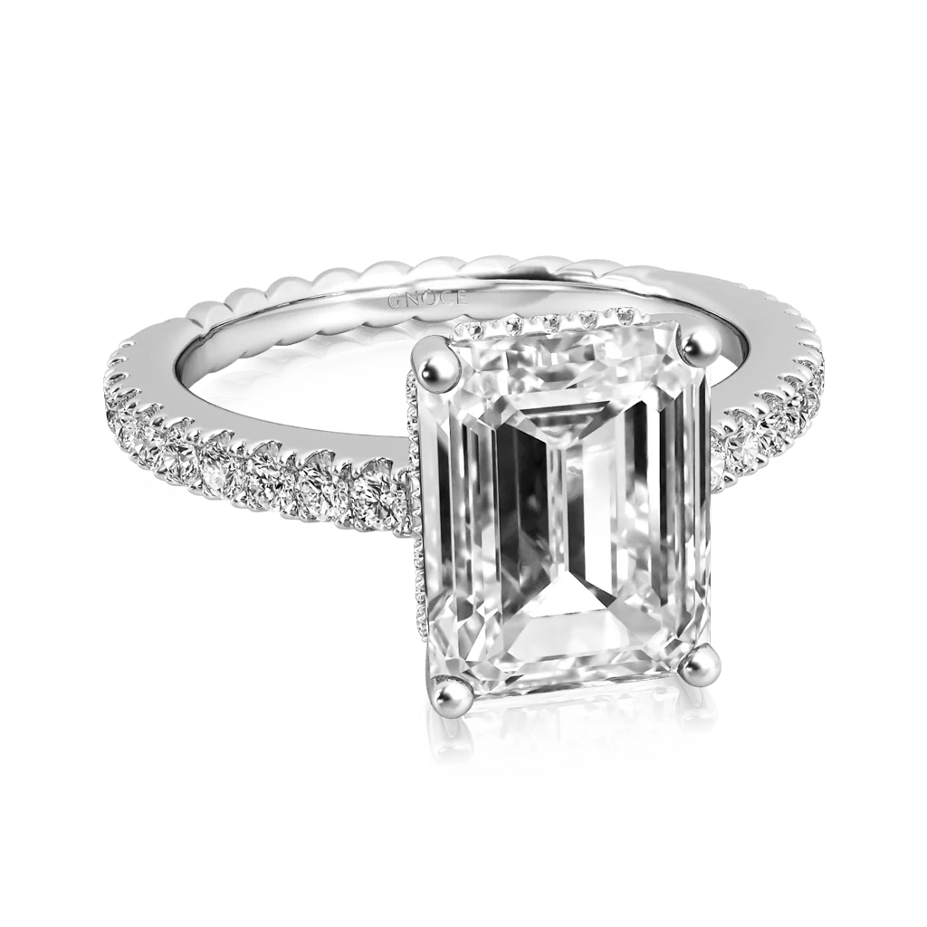 Gnoce Radiant-cut Side Stone Ring Platinum-plated Silver Blend - Image 2