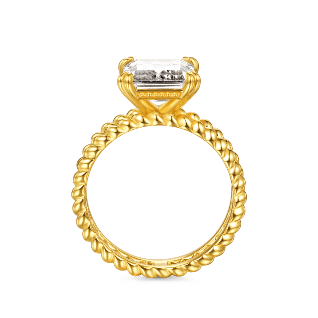 Gnoce Radiant-cut Soliatire Split Shank Ring Platinum-plated Silver Blend - Image 4