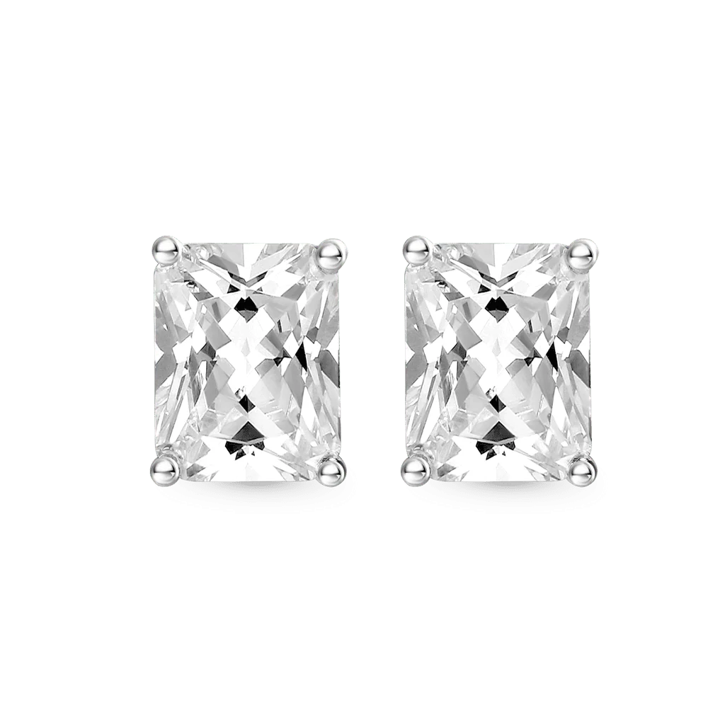 Gnoce Radiant Cut Twisted Rope Earrings Platinum-plated Silver Blend - Image 2