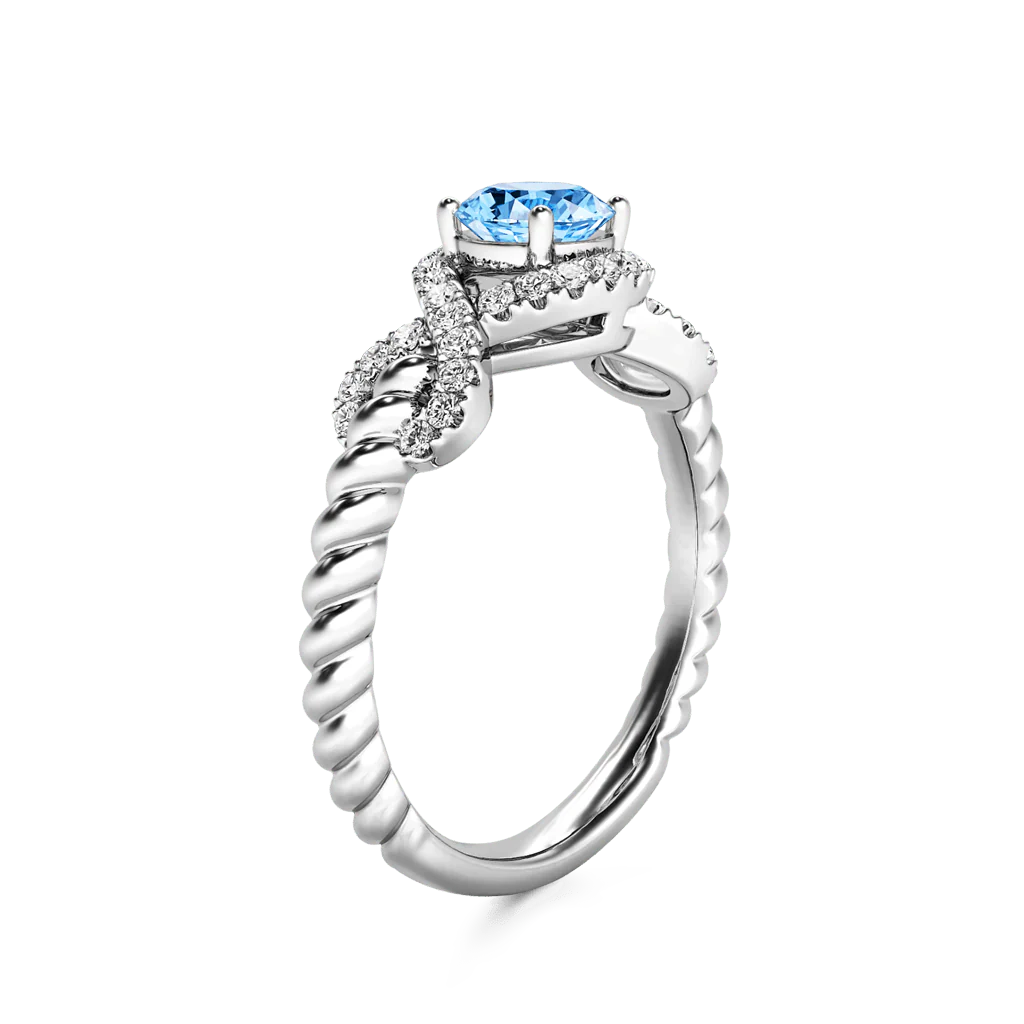 Gnoce Round Cut Twist Infinity Birthstone Ring - Image 3