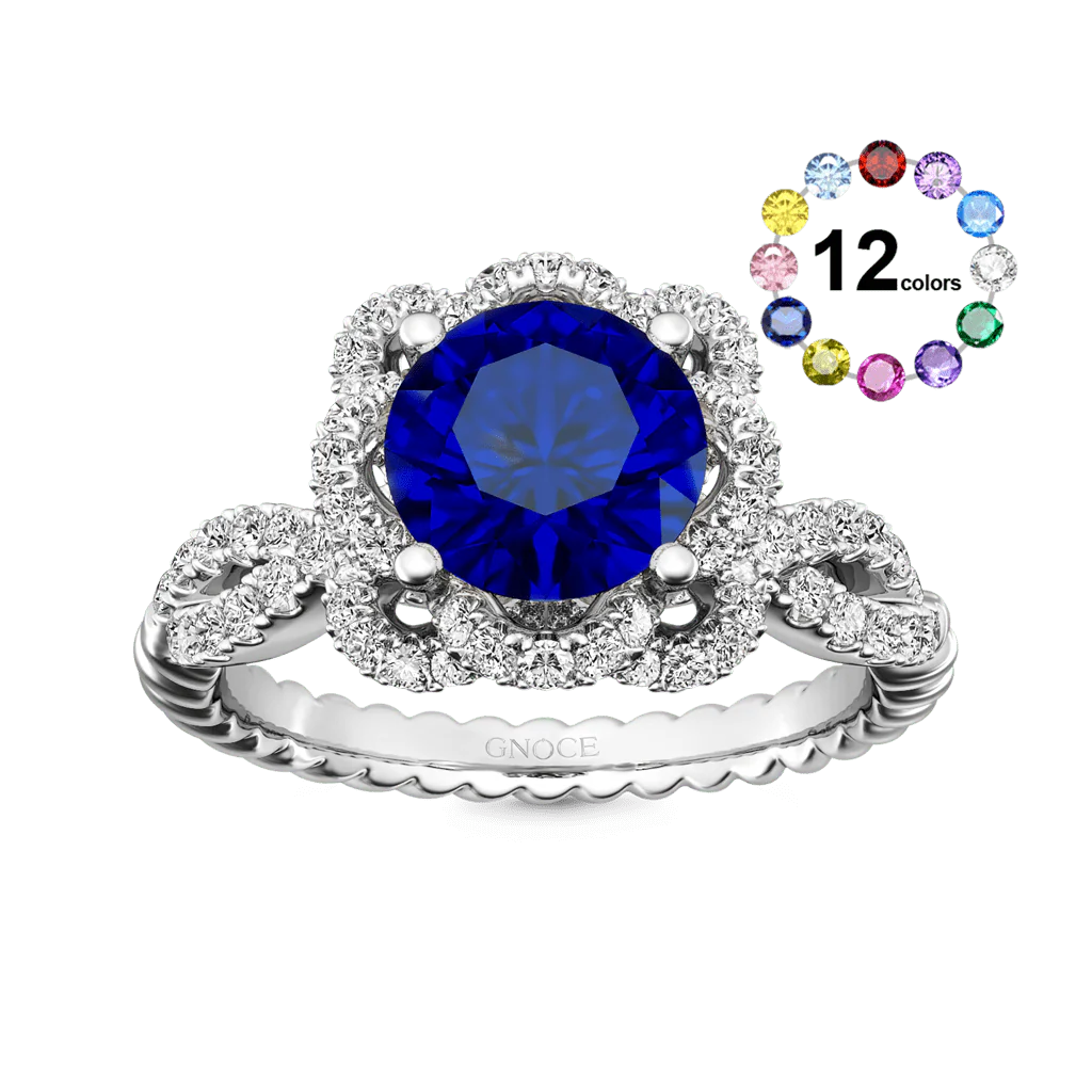 Gnoce Round Cut Vintage Birthstone Ring