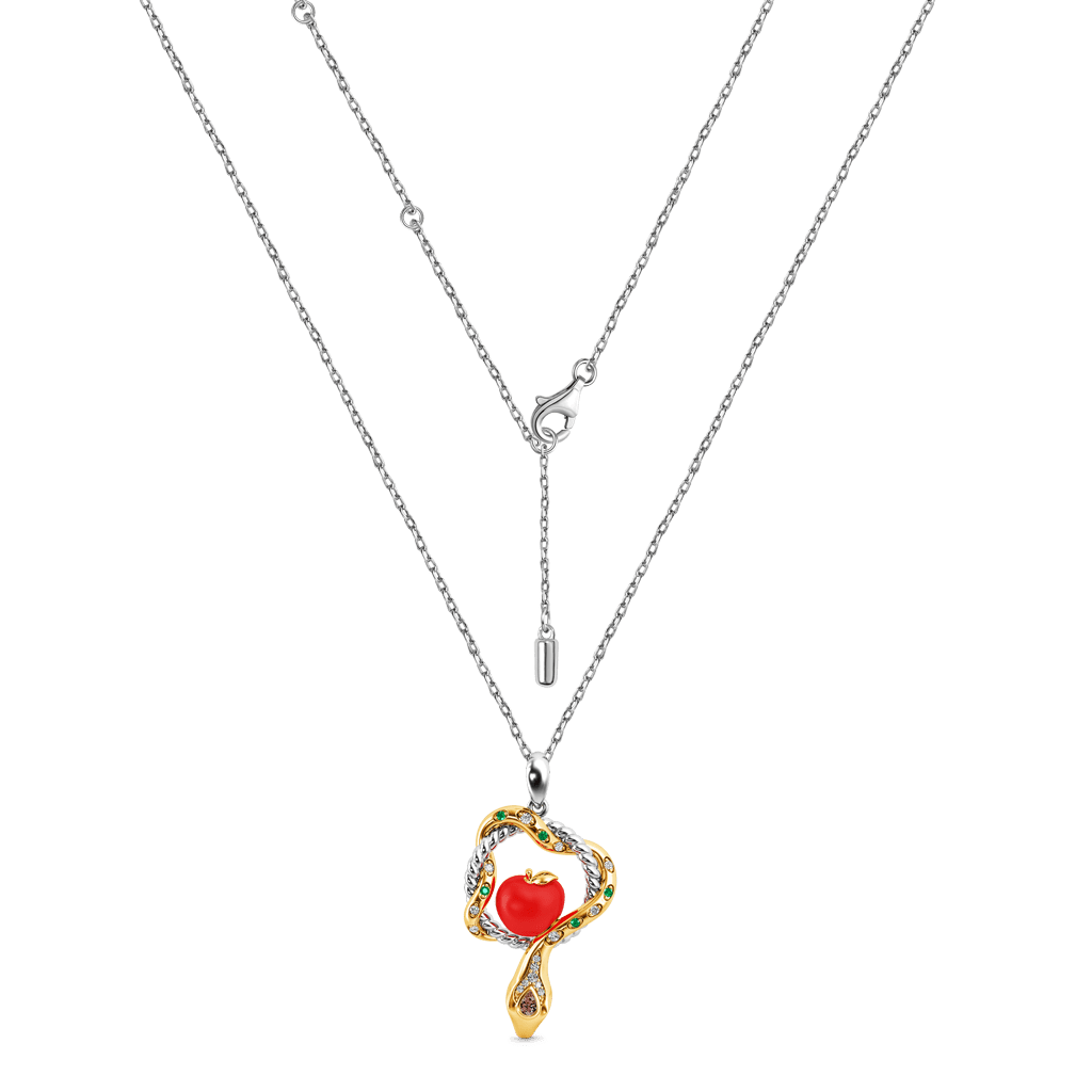 Gnoce Serpent and Forbidden Fruit Necklace Platinum-plated Silver Blend - Image 2