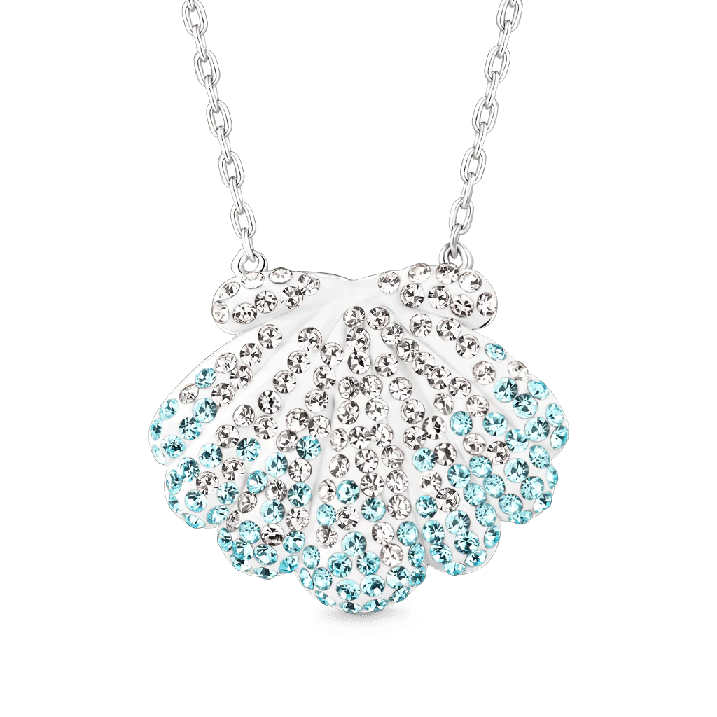 Gnoce Shell Pendant Necklace Platinum-plated Silver Blend
