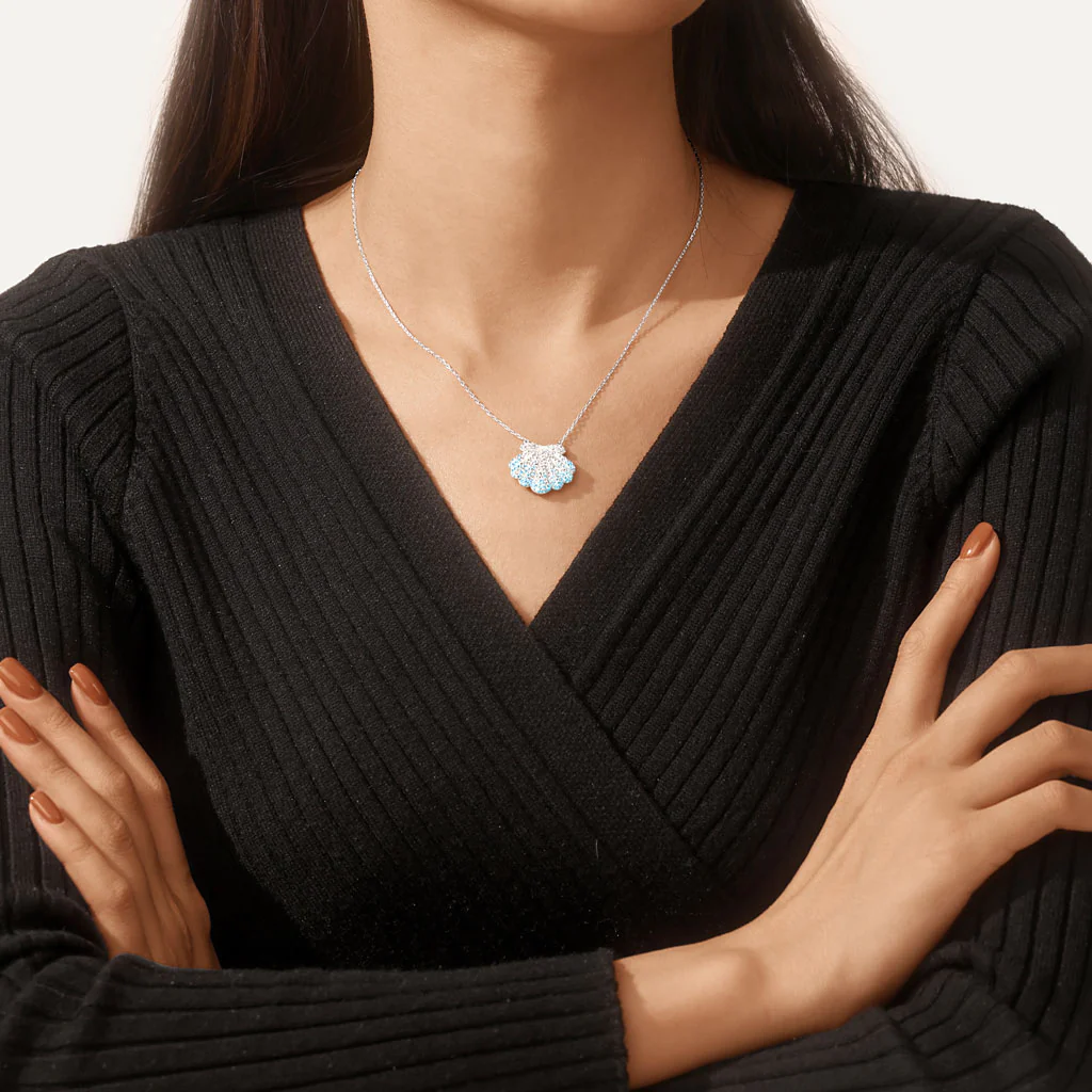 Gnoce Shell Pendant Necklace Platinum-plated Silver Blend - Image 5