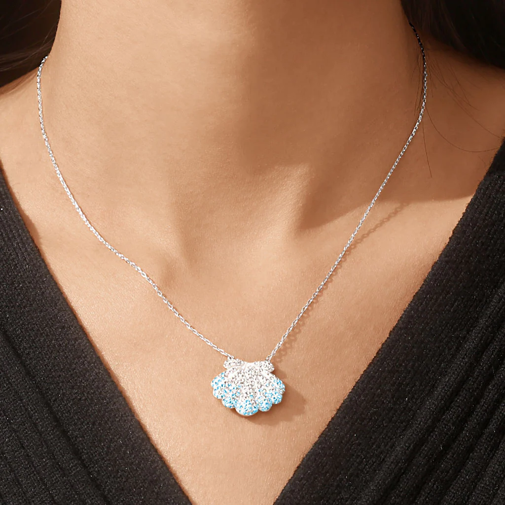 Gnoce Shell Pendant Necklace Platinum-plated Silver Blend - Image 6