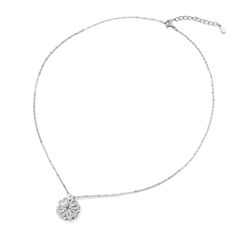 Gnoce Silver Fourleaf Clover Necklace - Image 4