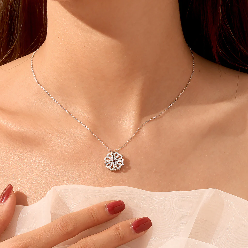 Gnoce Silver Fourleaf Clover Necklace - Image 6