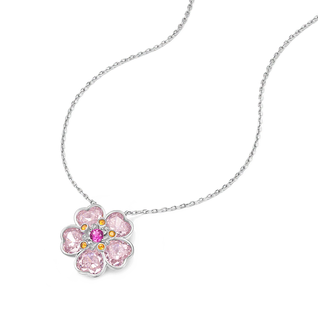 Gnoce Cherry Blossoms Necklace Platinum-plated Silver Blend - Image 3