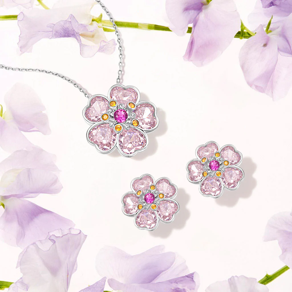 Gnoce Cherry Blossoms Necklace Platinum-plated Silver Blend - Image 5