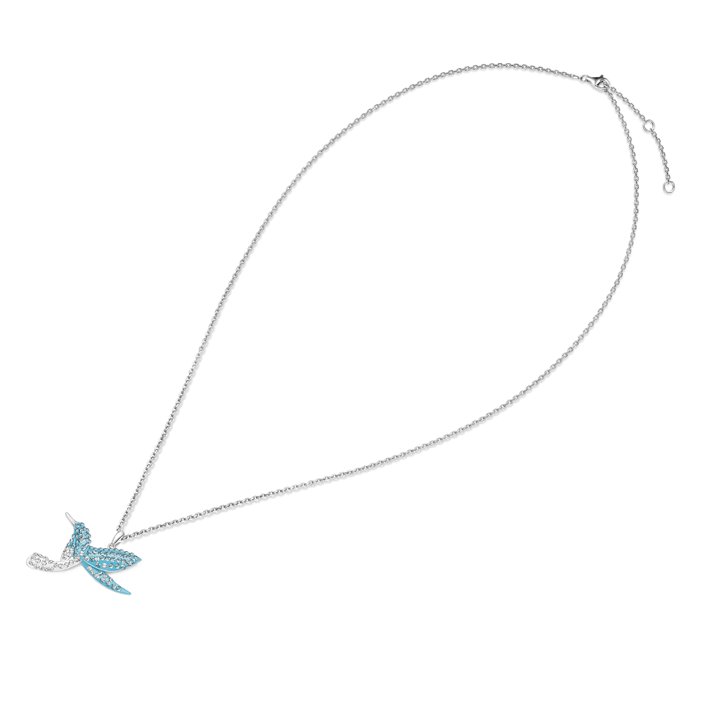 Gnoce Hummingbird Pavé Necklace Platinum-plated Silver Blend - Image 4