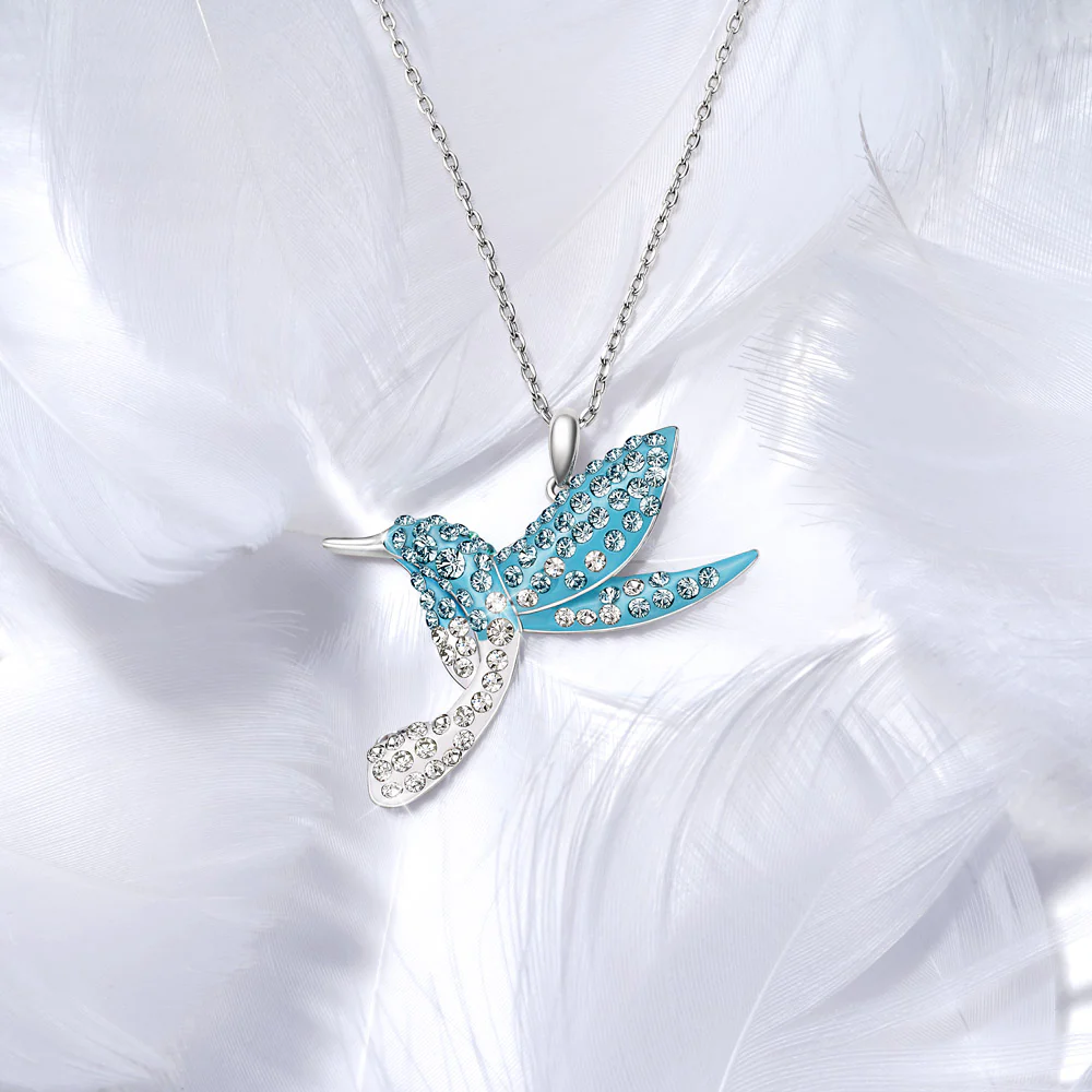 Gnoce Hummingbird Pavé Necklace Platinum-plated Silver Blend - Image 5