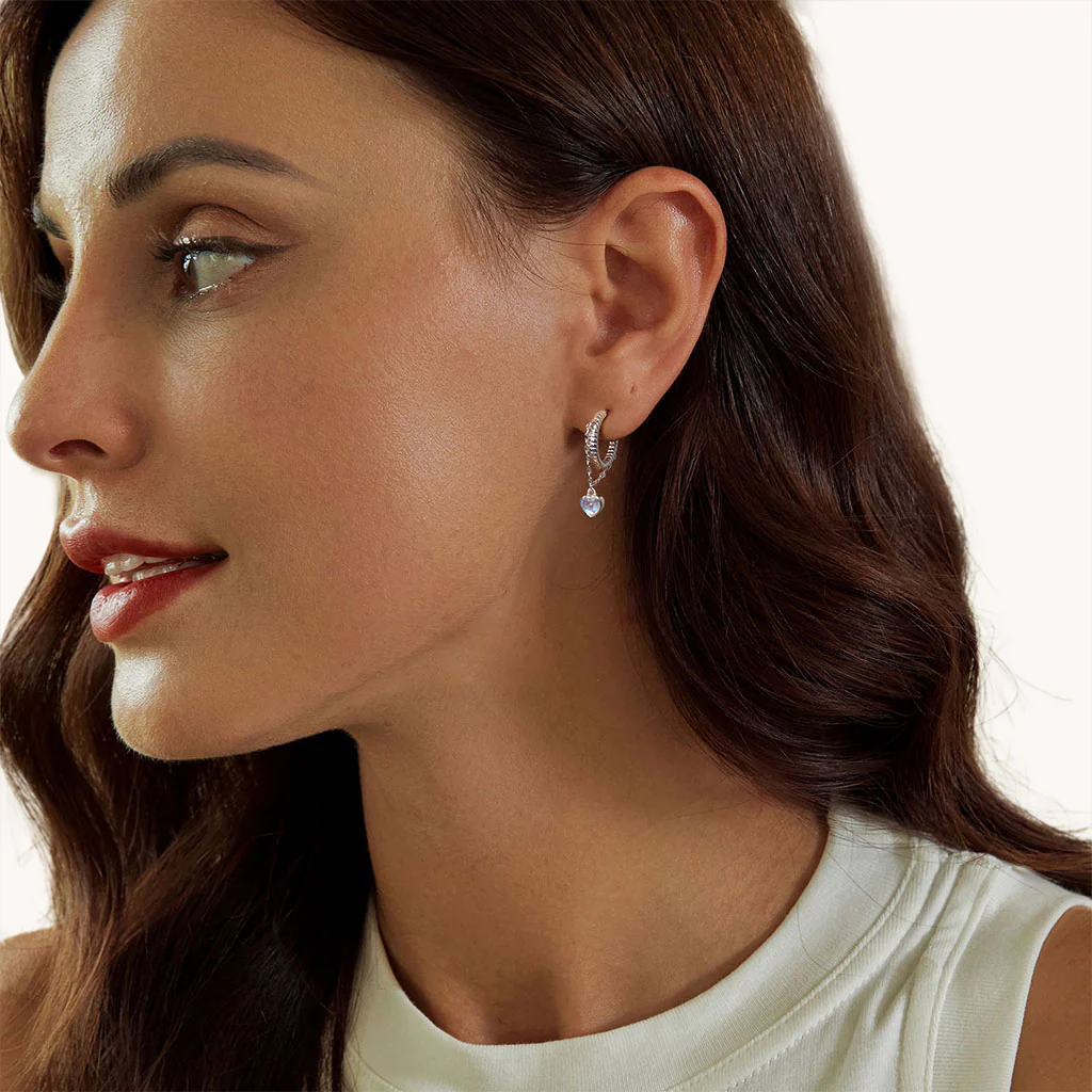 Gnoce Spiritual Heart Dangle Earrings - Image 3