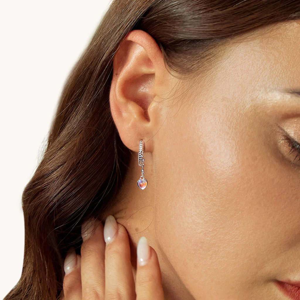 Gnoce Spiritual Heart Dangle Earrings - Image 4