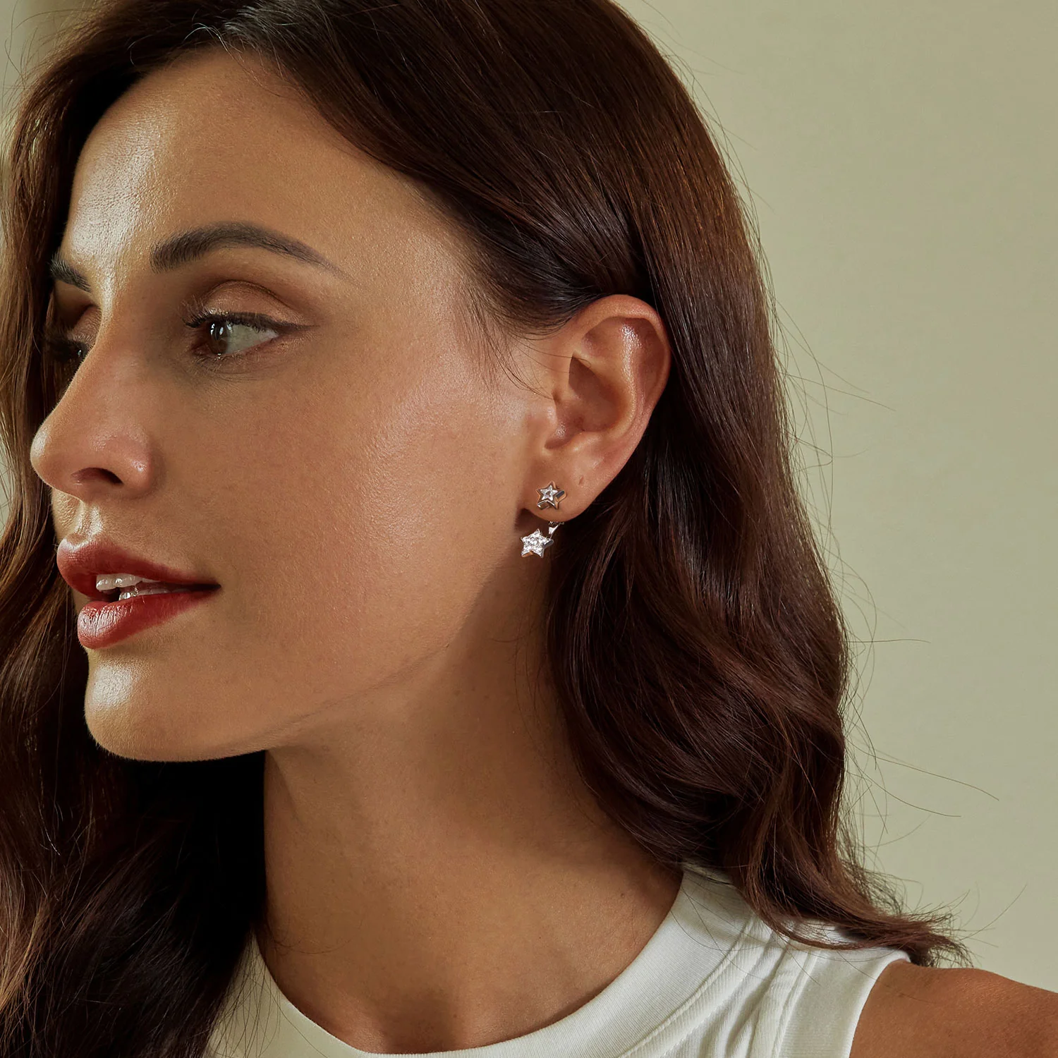 Gnoce Star Front Back Stud Earrings - Image 3
