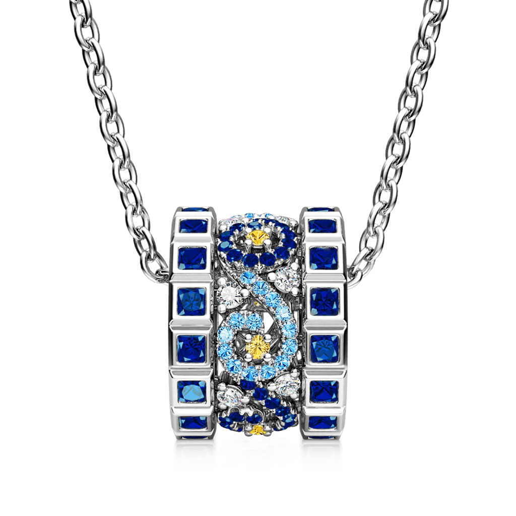 Gnoce Starry Night Drum Necklace Platinum-plated Silver Blend - Image 2