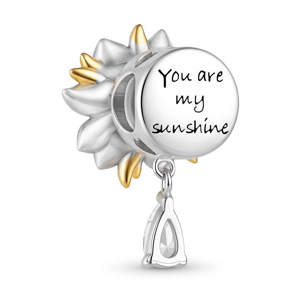 Gnoce  Rotatable Sunflower Charm Platinum-plated Silver Blend - Image 6