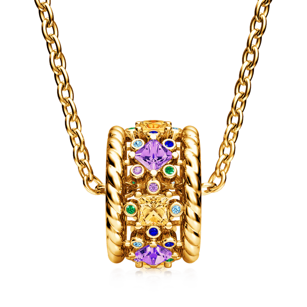 Gnoce "Sunny Day" Drum Necklace Platinum-plated Silver Blend - Image 2
