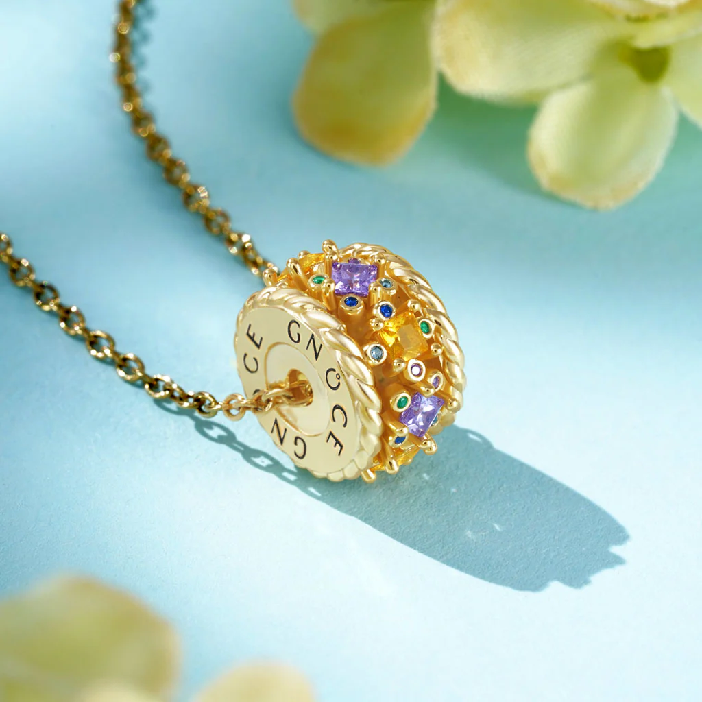 Gnoce "Sunny Day" Drum Necklace Platinum-plated Silver Blend - Image 3