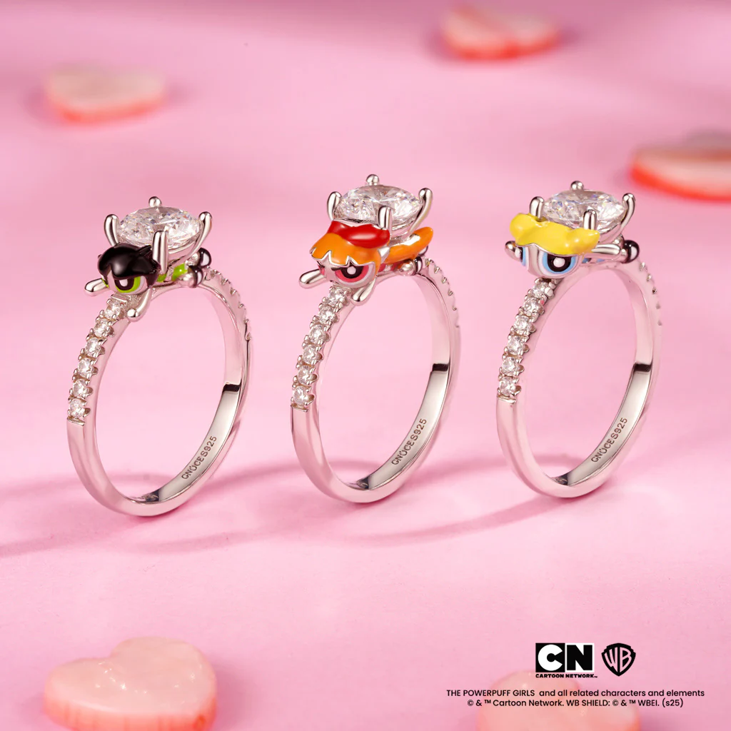 Gnoce The Powerpuff Girls Buttercup Embraces Moissanite Round Cut Ring - Image 3