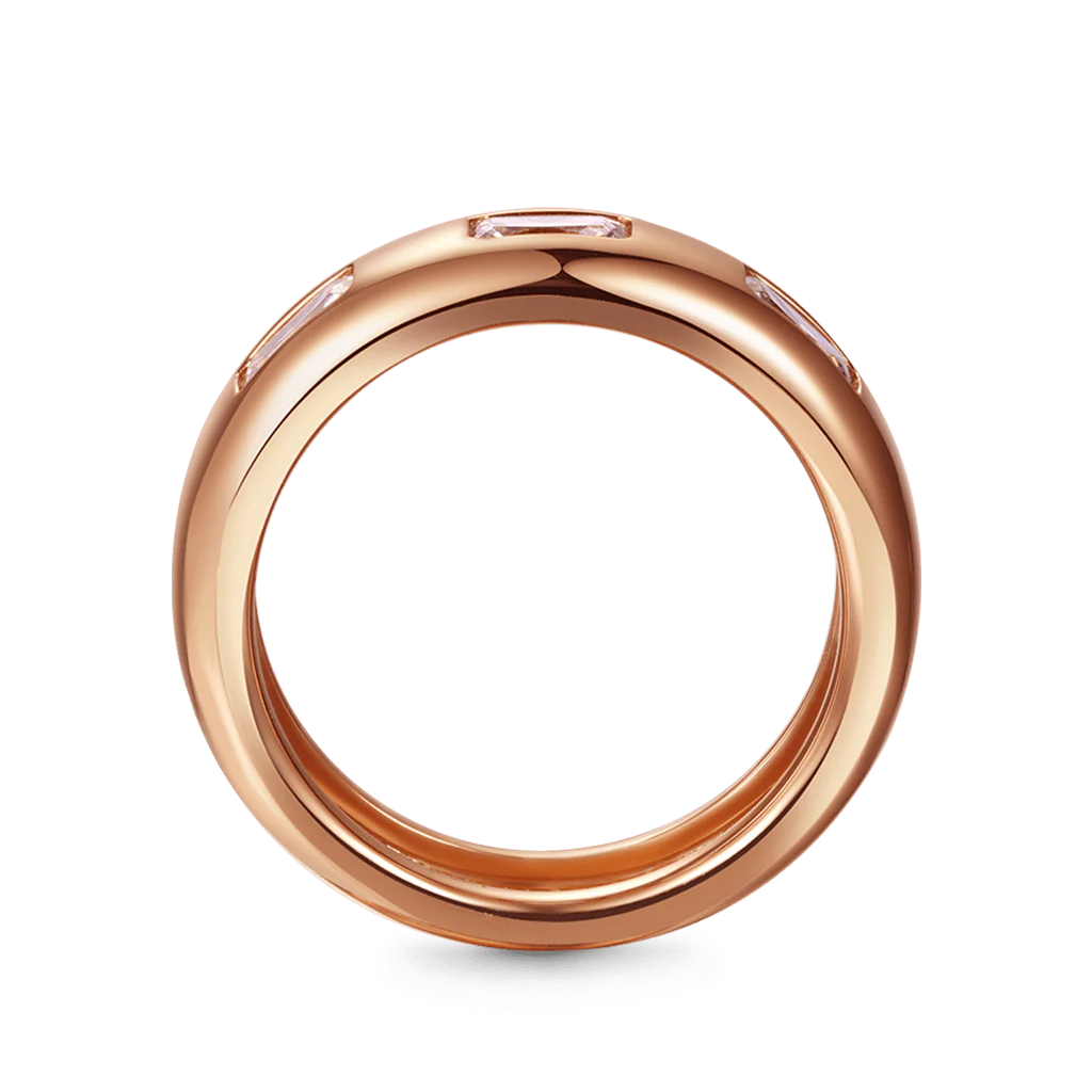 Gnoce Triple Morganite Bezel Ring Platinum-plated Silver Blend - Image 4