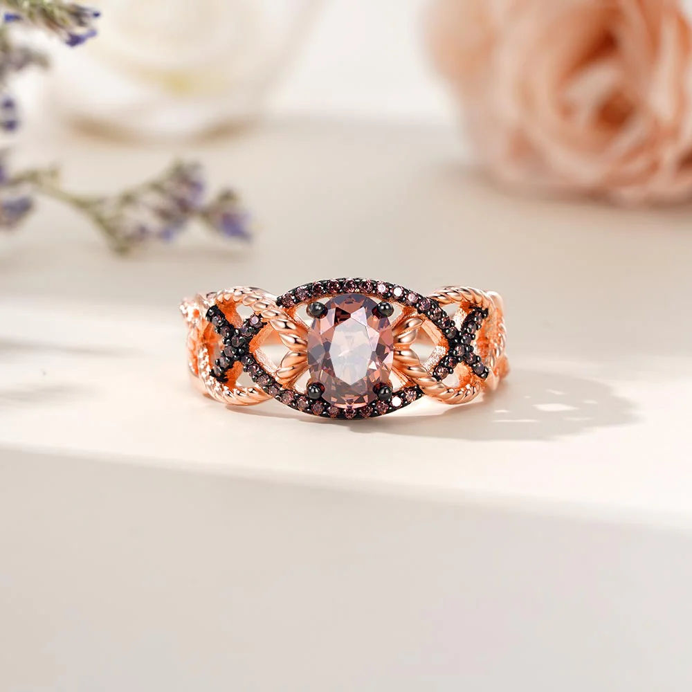 Gnoce Twisted Infinity Coffee Sapphires Band Ring - Image 4