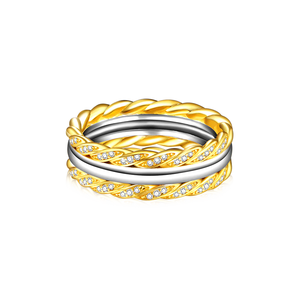 Two-tone Twisted Rope Wedding Band