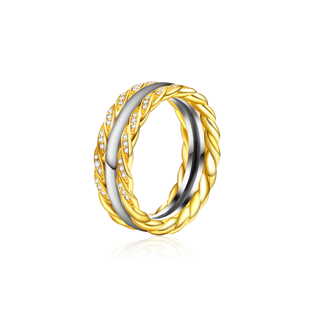 Two-tone Twisted Rope Wedding Band - Image 2