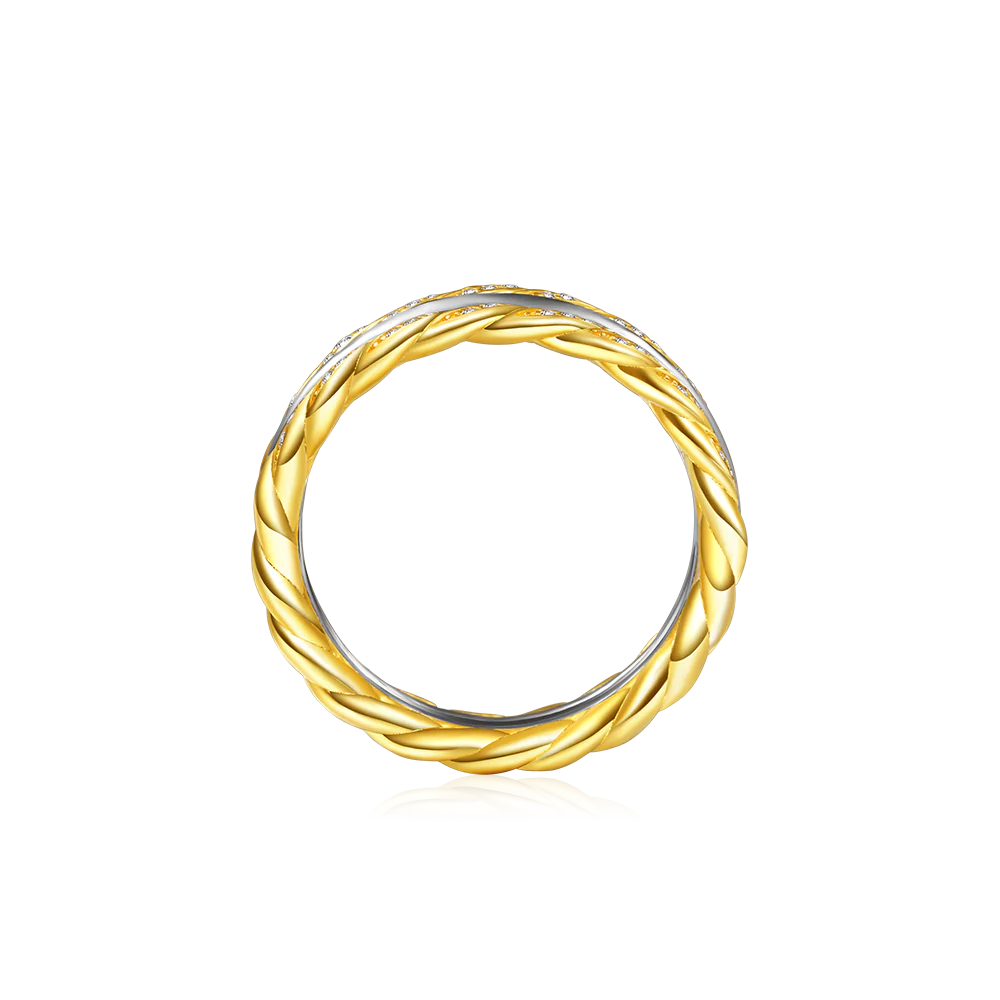 Two-tone Twisted Rope Wedding Band - Image 3