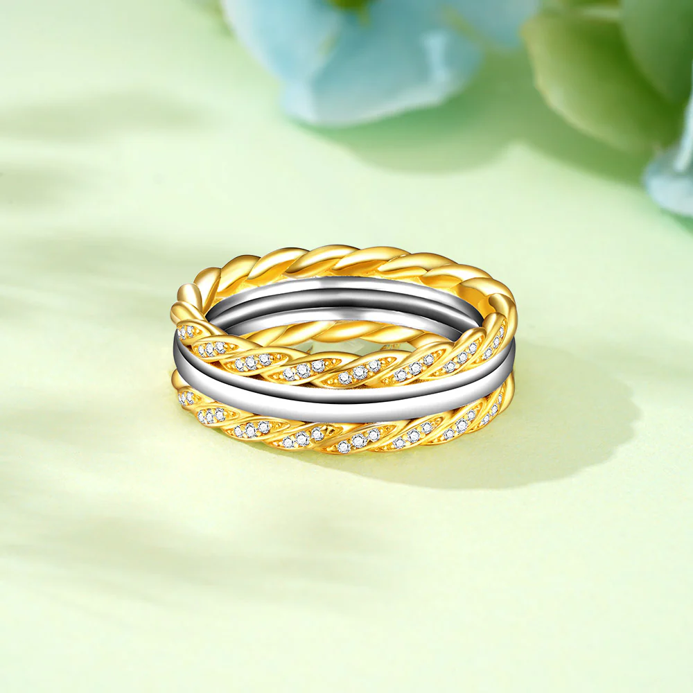 Two-tone Twisted Rope Wedding Band - Image 4