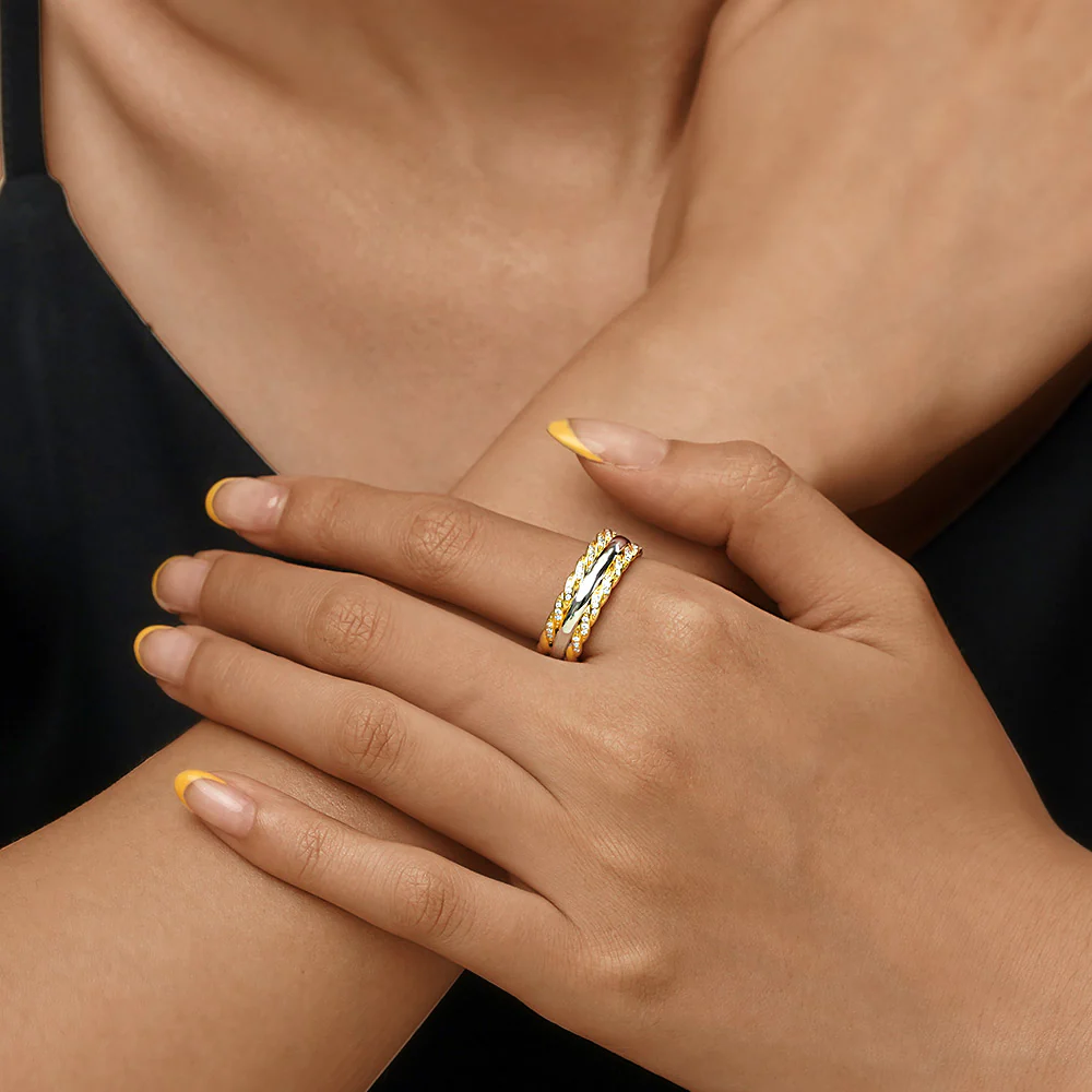 Two-tone Twisted Rope Wedding Band - Image 5