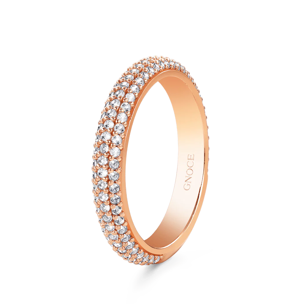 Gnoce Topaz Petit Signature Pave Ring Platinum-plated Silver Blend - Image 2