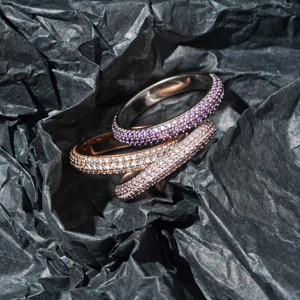 Gnoce Topaz Petit Signature Pave Ring Platinum-plated Silver Blend - Image 4